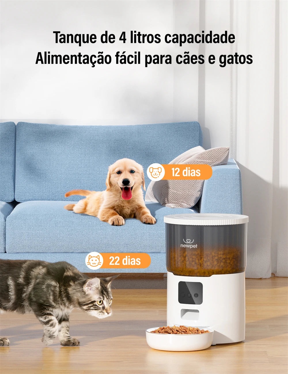 Newpet alimentador automático de 4L