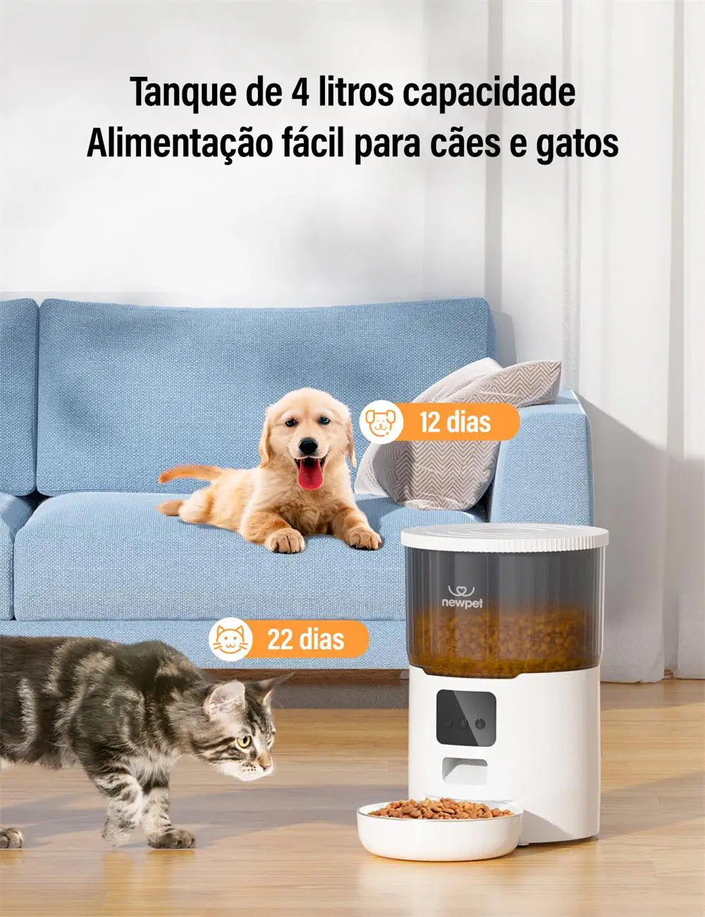 Newpet alimentador automático de 4L